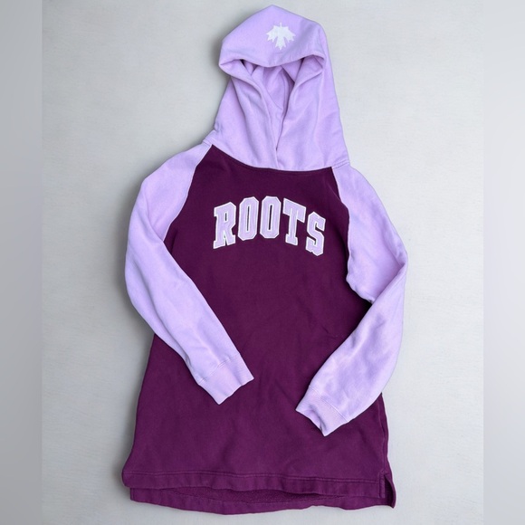 Roots Hoodie Long Sweater Youth Girls size XXL purple gently used - Picture 1 of 4